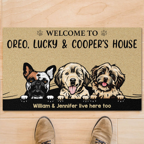 Welcome To Dog's House Personalized Custom Photo Dog Cat Doormat C686