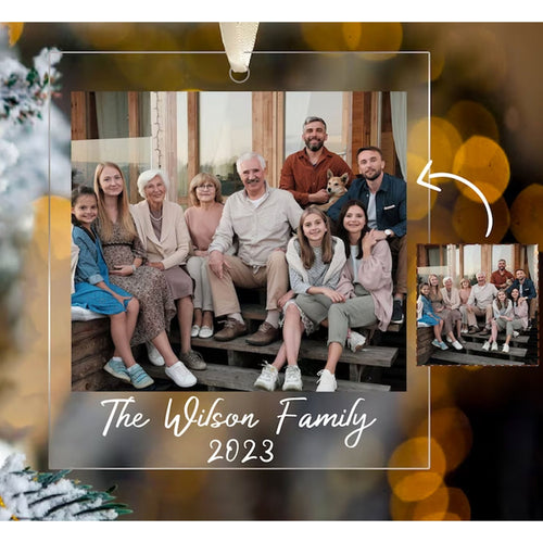 Custom Family Photo Christmas Ornament, Picture Transparent Acrylic Ornament C826