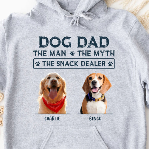 The Man The Myth The Snack Dealer Personalized Custom Photo Dog Cat Dad Bright Shirt C649