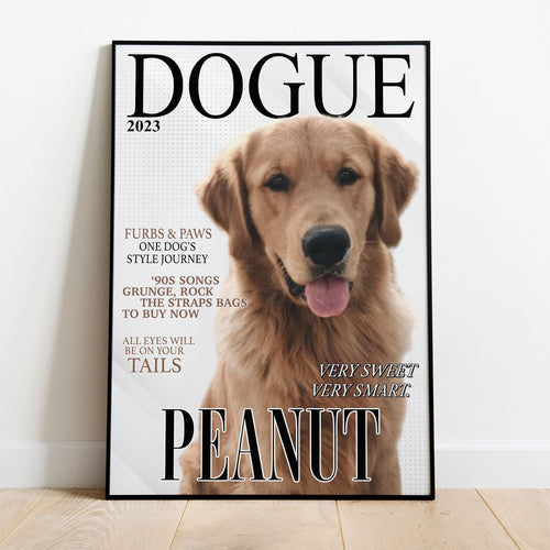 Custom Your Dog Poster, Magazine Dog Covers Poster, Personalized Dog Photo Prints C799
