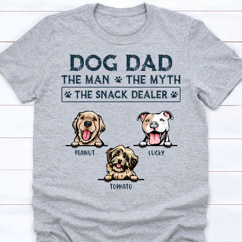 The Man The Myth The Snack Dealer Personalized Custom Photo Dog Cat Dad Bright Shirt C649