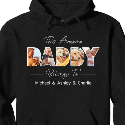 Awesome Daddy Mommy Personalized Custom Photo Dad Mom Shirt C669