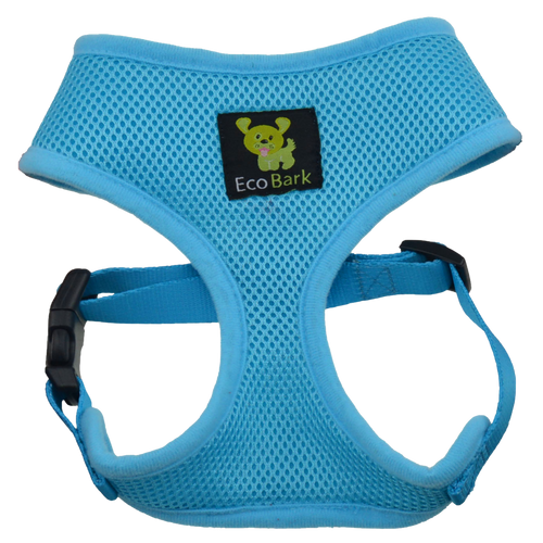 EcoBark Sky Blue Dog Harness - Over-the-Head Soft Mesh Dog Vest Halter for Small to Medium Dogs and Puppies