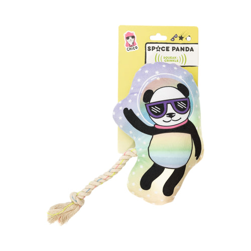 Space Panda Plush Dog Toy – with Squeaker & Crinkle Paper for Fun Play