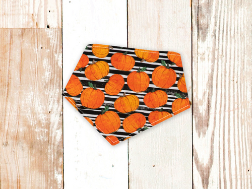 Striped Pumpkins Dog Bandana