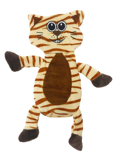 12 Tiger Crinkle Flat Dog Toy