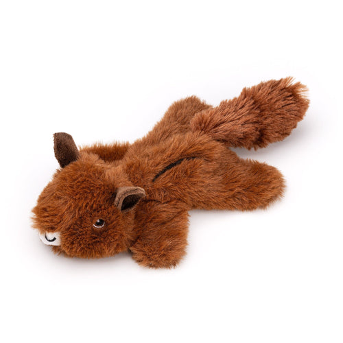 Crinkle Flat Dog Toy with Squeaker