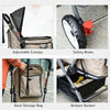 Pet Foldable Travel Carriage Stroller with Reversible Handle