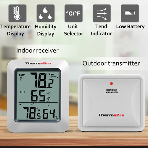 ThermoPro TP60 Digital Indoor Outdoor Thermometer / Hygrometer