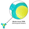 3-Bone TPR Chew Toy with Squeaker & Tennis Ball for Dogs – Removable Ball & Interactive Play