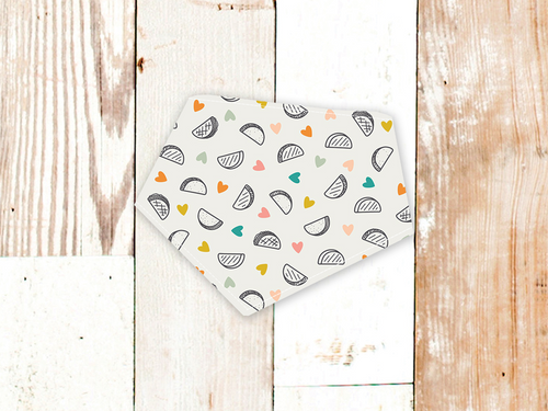 White Taco Hearts Dog Bandana
