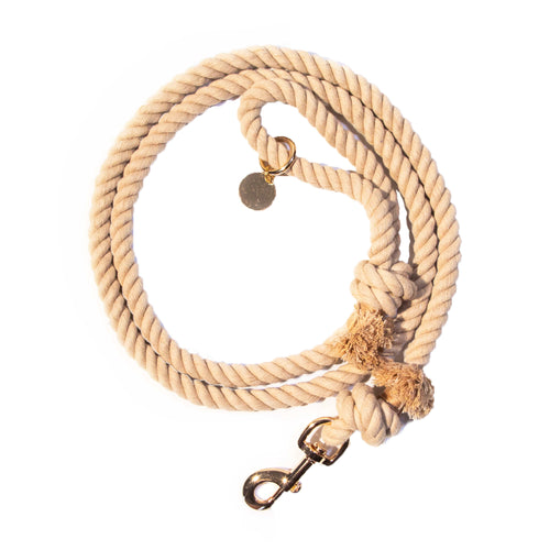 Tan Boho Chic Style Dog Leash - Glow Pups
