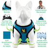 EcoBark Step In Dog Harness - XXXS to Small Breeds- Reflective Soft Mesh Harness for Teacup, Small Dogs and Puppies / Teal