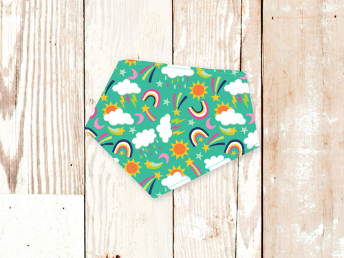 Teal Rainbows Dog Bandana