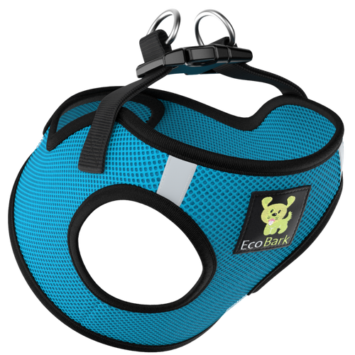 EcoBark Step In Dog Harness - XXXS to Small Breeds- Reflective Soft Mesh Harness for Teacup, Small Dogs and Puppies / Teal