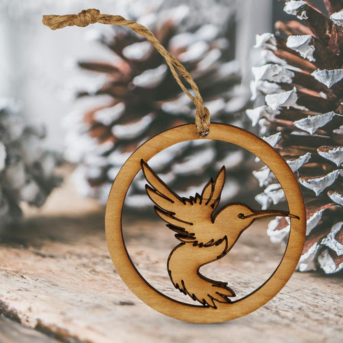 Wooden Hummingbird Ornament, 3 Pack