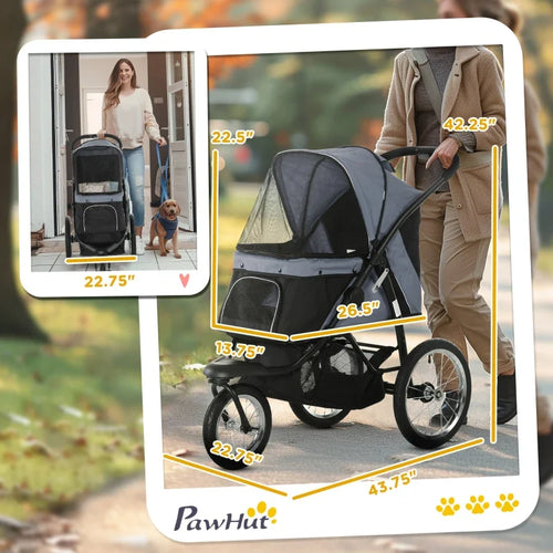 3 Wheels Pet Stroller for Small Dogs and Medium Dogs