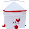RentACoop 2 Gallon Chicken BPA-Free Plastic Bucket Waterer Set with 4 Horizontal Nipples - Center Placement - 2025 Version
