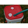 RentACoop 2 Gallon Chicken BPA-Free Plastic Bucket Waterer Set with 4 Horizontal Nipples - Center Placement - 2025 Version