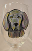 Wine Glass  - Weimaraner Stemmed