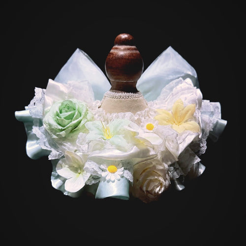 Green Floral Satin Lace Pet Bib Collar