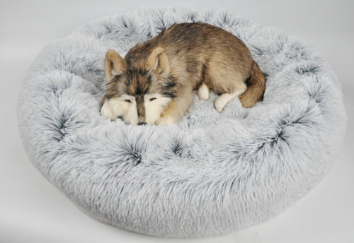 Mr. Peanut's 28 OrthoPlush® Pet Bed - Snowflake White Two Tone