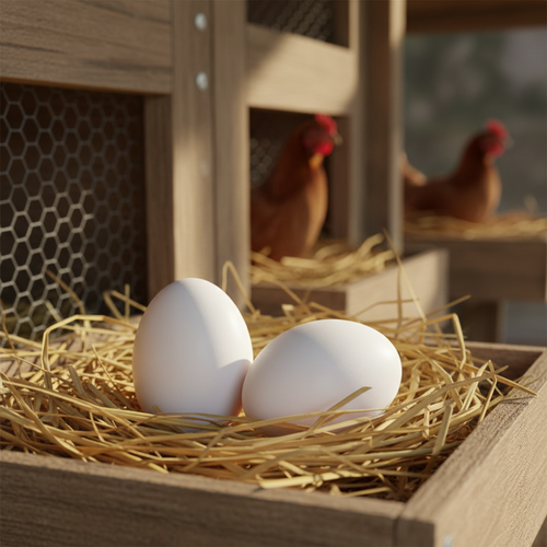Little Giant Ceramic Nest Eggs 2 Pack 4 Count Fake Chicken Coop Eggs, White