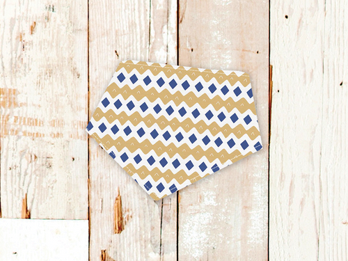 Winter Blue and Gold Dog Bandana