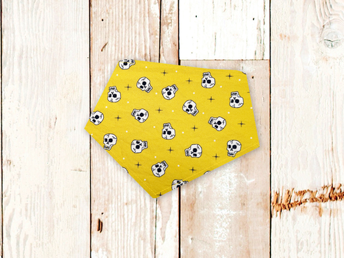 Yellow Skulls Dog Bandana