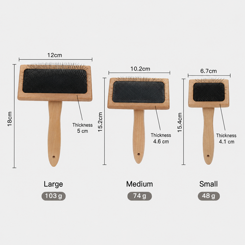 Wood Handle Slicker Brush for Dogs and Cats