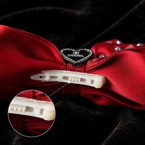 Satin Rhinestone Pet Bow Hair Clip