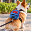 USA Denim Dog Backpack Harness with Leash