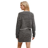 Knitted Cardigan Striped Suit Women's Clothing