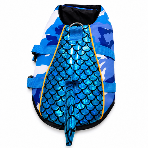 Mermaid Dog Life Jacket with Fish Scale Tail