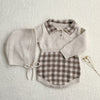 Baby Winter Checkerboard One-piece Newborn Winter Sweater