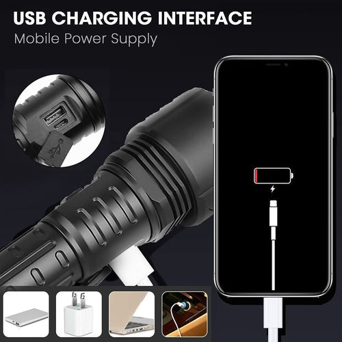 Zoom Type Input And Output Power Display Flashlight