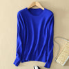 Winter Cashmere Jumper Slim Fit Plus Size Solid Color Round Neck for Women