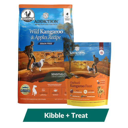 Addiction Outback Kangaroo Feast & Wild Kangaroo & Apples Dry Dog Food Bundle