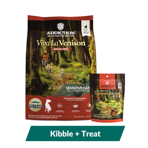 Addiction Viva La Venison Dog Food & Treats Bundle
