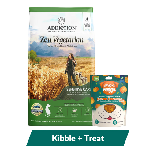 Addiction Zen Vegetarian Dog Food & Vegan Treats Bundle