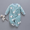 Autumn and winter flannel fleece warmth one-piece romper