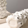 Decoration White Ceramic Vase Creative Personality Drum Bag Hollow Decoration Furnishings