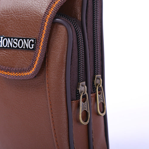 Men's Fashion Double Zipper Through The Belt Coin Purse