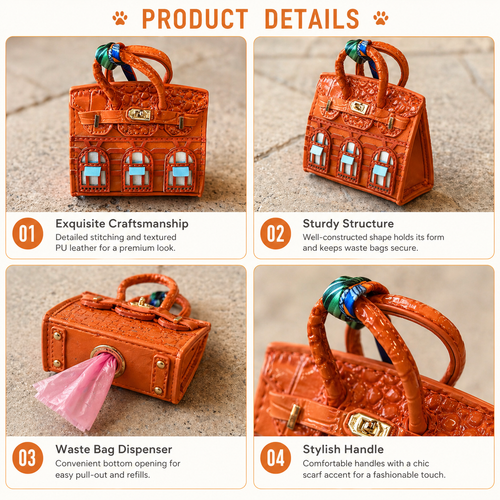 Luxury Dog Poop Bag Holder | Designer Waste Bag Dispenser Clip-On