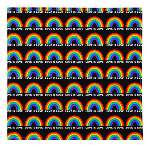 Love is Love Black All-over Print Bandana