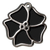 Black Aloha Flower Dog ID Tag - With Engraving