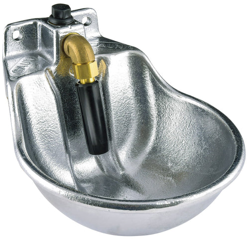 Aluminum Barn Wall Mount Push Valve Horse Waterer, 48 oz