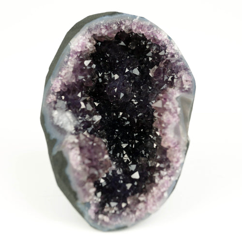 Amethyst Dark Purple Crystals Geode Natural Mineral Specimen  # B 4645