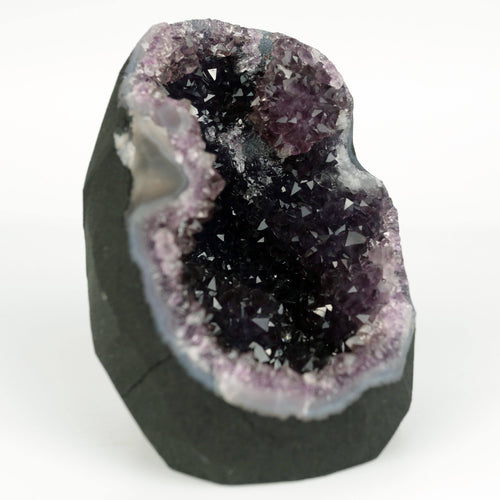 Amethyst Dark Purple Crystals Geode Natural Mineral Specimen  # B 4645