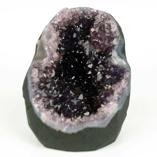 Amethyst Dark Purple Crystals Geode Natural Mineral Specimen  # B 4645